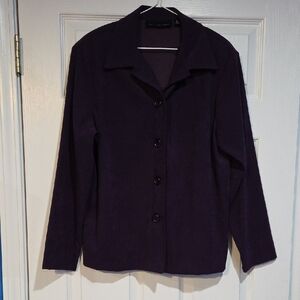 Briggs New York Plum Button-Up Blazer